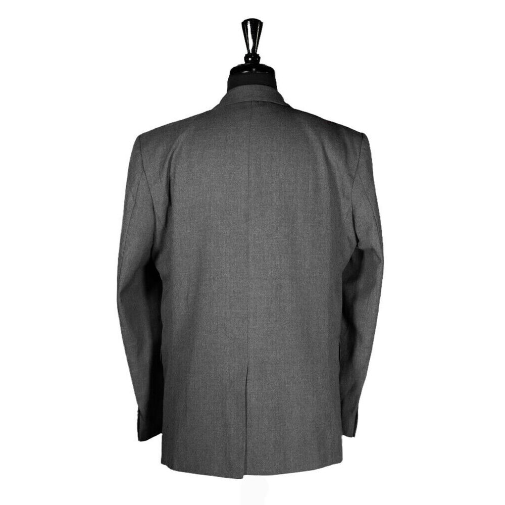 Mens Blazer Gray 100% Wool Lined Business Casual Jacket Wedding Sport Coat 42R - Picture 2 of 7